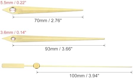 Aluminum Gold Clock Hands Kit for DIY Repair Quiet Accurate Replacement