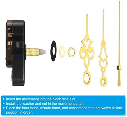 PrecisionMP10 Replacement Clock Mechanism 2-Pack Long Shaft Battery-Free Quiet Accurate