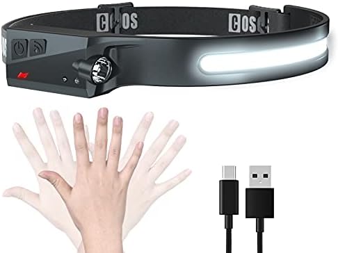 OSOOS Rechargeable LED Headlamp 1000-Lumen 230-Degree Light with Motion Detection Lightweight