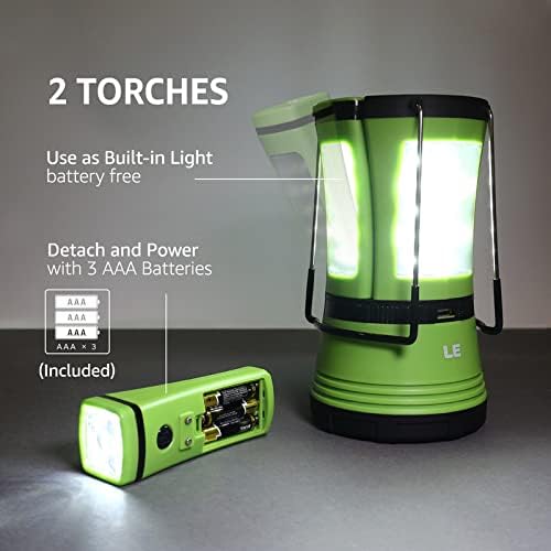 600LM LED Camping Lantern With Rechargeable Battery Detachable Flashlights