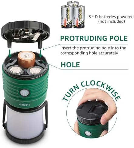 1500LM LED Camping Lantern Waterproof with 4 Light Modes