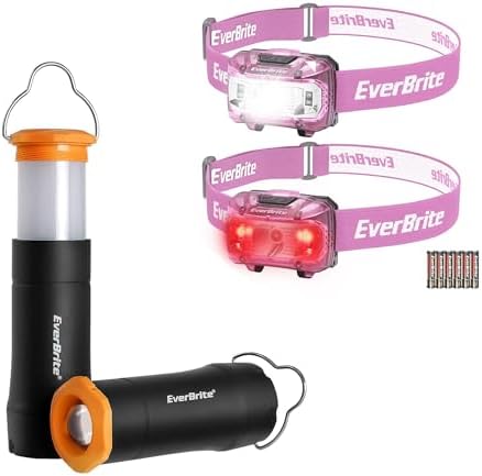 Make Camp Lighter EverBrite 2-in-1 Mini Lanterns Headlamp Set