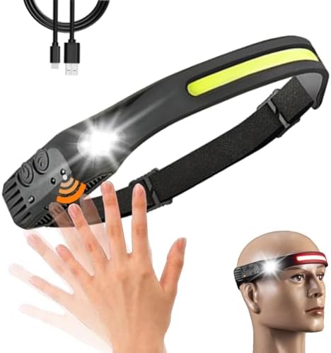 EzoLife Rechargeable Headlamp with Red Light and Motion Sensor