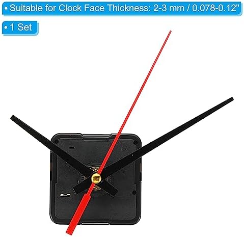 PATIKIL Battery-Operated Clock Mechanism Kit Black Red
