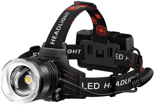 AMAKER 900000 Lumens LED Headlamp Low Battery IPX7 Waterproof Adjustable Powerful Beam