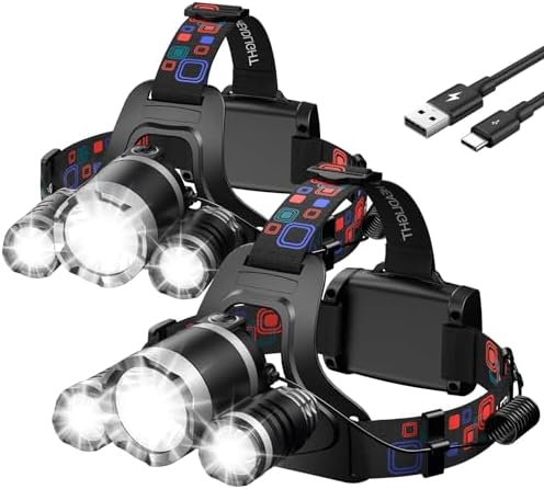 WdtPro Headlamp Rechargeable 2 Pack