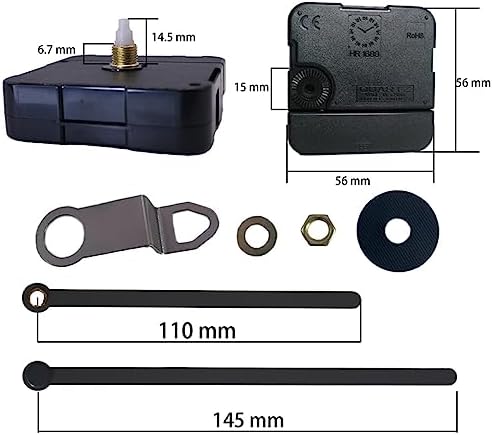 JzcsdkSIL Torque Clock Movement Kit Long Shaft Hand Operated