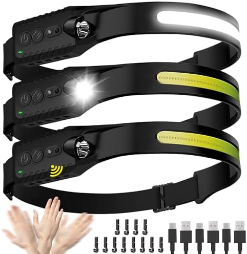 3-Piece Rechargeable LED Headlamp Set
