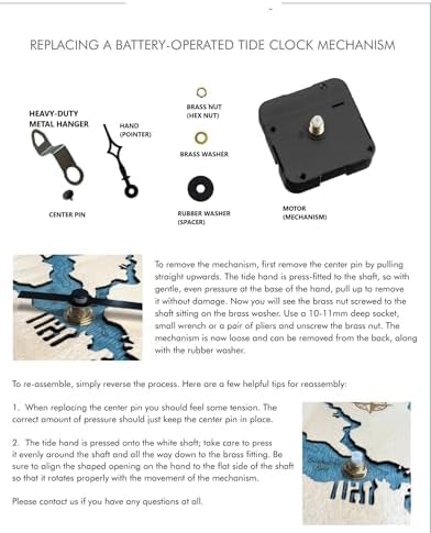 Smart Tidal Quartz Clock Movement with 38 Shaft Motor Black