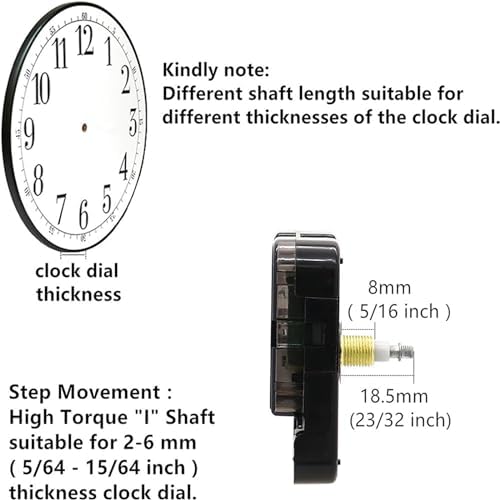 Precision Replacement Clock Mechanism with Clock Hands