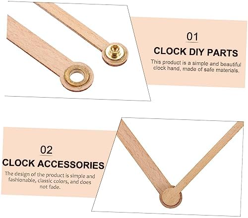 Durable Wooden Clock Pointer Kit - Set of 3 with Silent Mute Hands