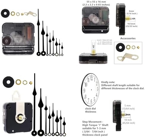 Precision Replacement Clock Mechanism with Clock Hands