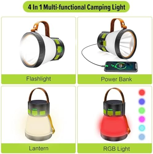 iToncs LED Camping Lantern 1500 Lumens Rechargeable Solar Setup