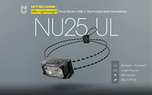 Nitecore NU25 400 Lumen Ultra Lightweight Headlamp Yellow