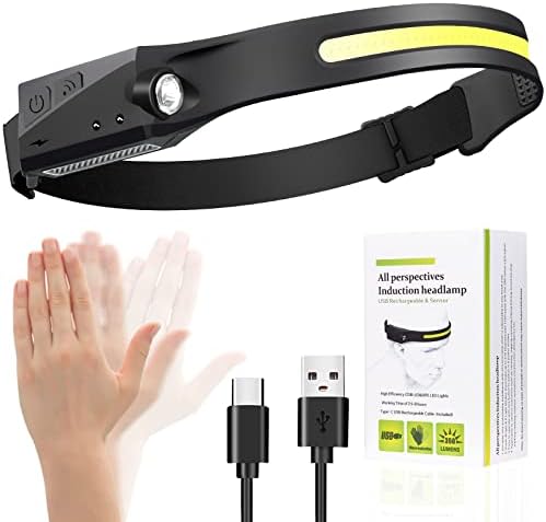 Charged with 1200 Lumen Brightness LED Headlamp for Camping More