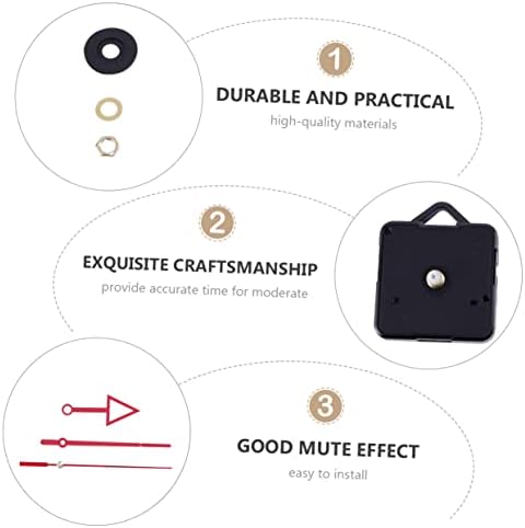 Veemoon Red Clock Hands and Mechanism Kit for DIY Repair