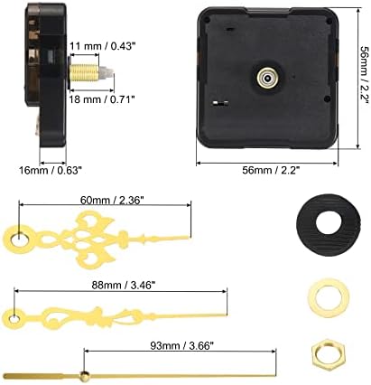 PATIKIL 2 Pc Quiet Battery Operated Wall Clock Movement Kit