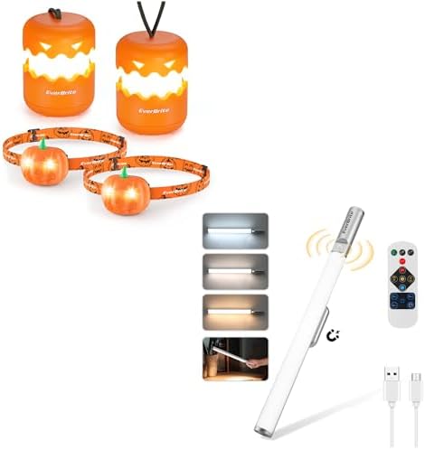 Halloween Pumpkin Lantern Headlamp Halloween Decor Set with Remote Control