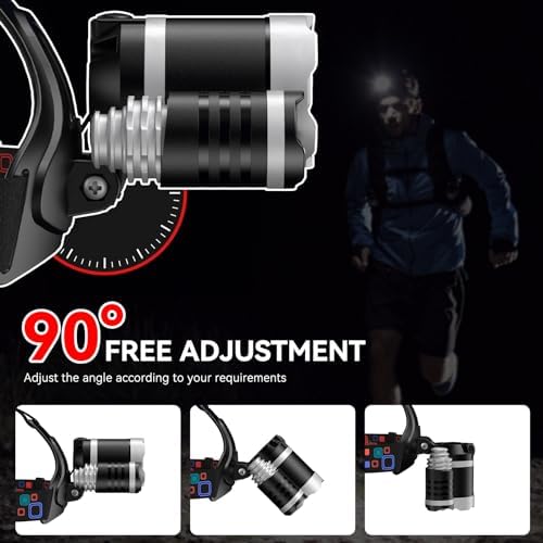 WdtPro Headlamp Rechargeable 2 Pack