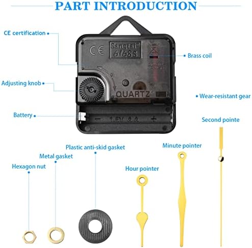 DOITool Silence Quartz Clock Movement Kit for DIY Wall Clocks