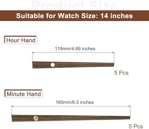 Uxicell 5 Set Wooden Clock Hands Only