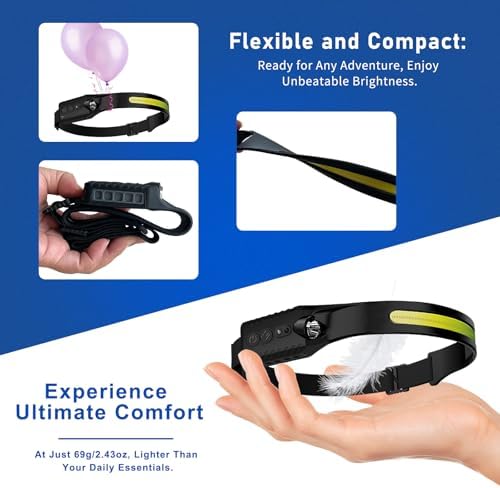 3-Piece Rechargeable LED Headlamp Set