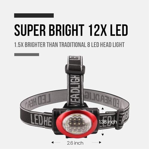 10-Piece 12 LED Portable Headlamp