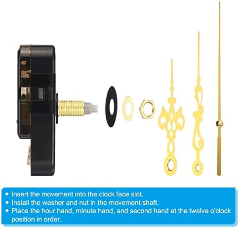 PATIKIL 2 Pc Quiet Battery Operated Wall Clock Movement Kit