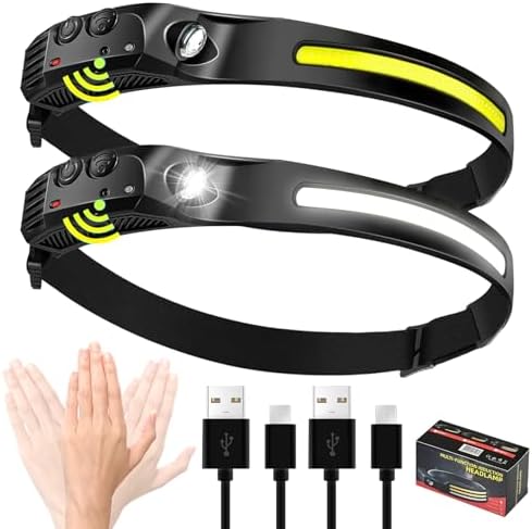 2000mAh Rechargeable Headlamp with 230 Wide Beam