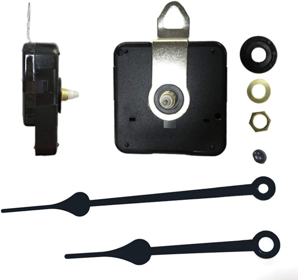 DOITU 1-Piece Silence Clock Mechanism Black Hand Replacement for Clocks