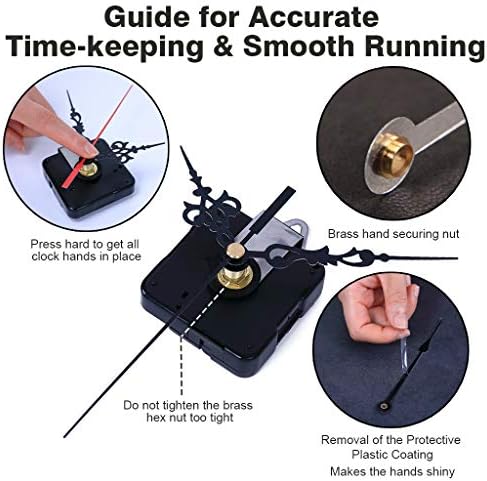 Precision Clock Mechanism Kit with 3 Replacement Hands for DIY Repair