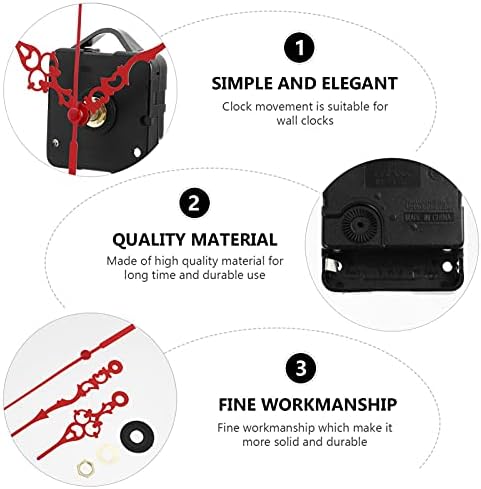 3EXCEART Hand Cross Stitch Spade Clock Motor Replacement for Wall Clocks