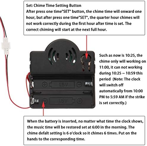 Hicarer Quartz Pendulum Trigger Clock Movement Chime Music Box Complete Pendulum Clock Kit