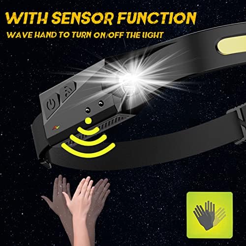 AvlxtLED Headlamp 2 Pack Rechargeable Smart Control 230 Wide Beam Multi-Mode Waterproof