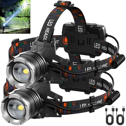 Powerful 2-Pack Rechargeable LED Headlamp