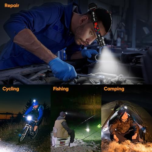 Reliable Motion Sensor Headlamp with 990000 LM Light 9 Modes IPX7 Waterproof