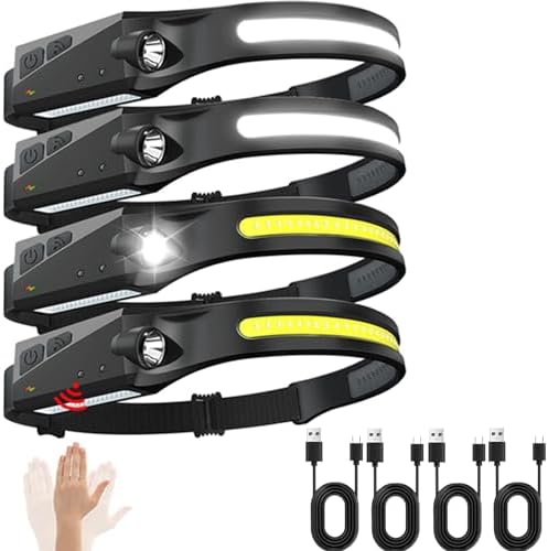 Rechargeable Headlamp Set with 230 Wide Beam Waterproof Design