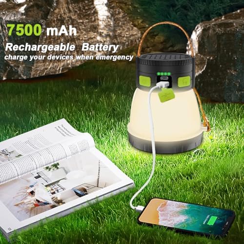 iToncs LED Camping Lantern 1500 Lumens Rechargeable Solar Setup