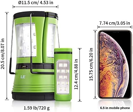 600LM LED Camping Lantern With Rechargeable Battery Detachable Flashlights
