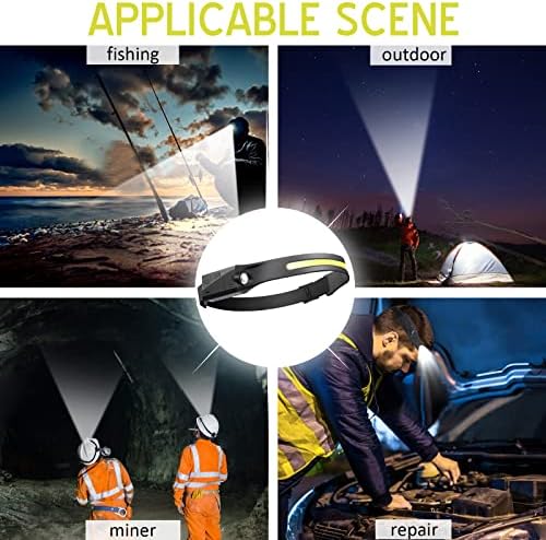 Charged with 1200 Lumen Brightness LED Headlamp for Camping More