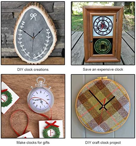 EMOON 2-Piece Wall Clock Movement Kit with 4 Replacement Hands