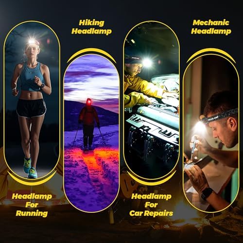 Heavy-Duty Red Light Headlamp for Camping Hiking