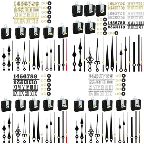 5-Piece Noiseless Quartz Clock Movement Kits for Crafting Repair