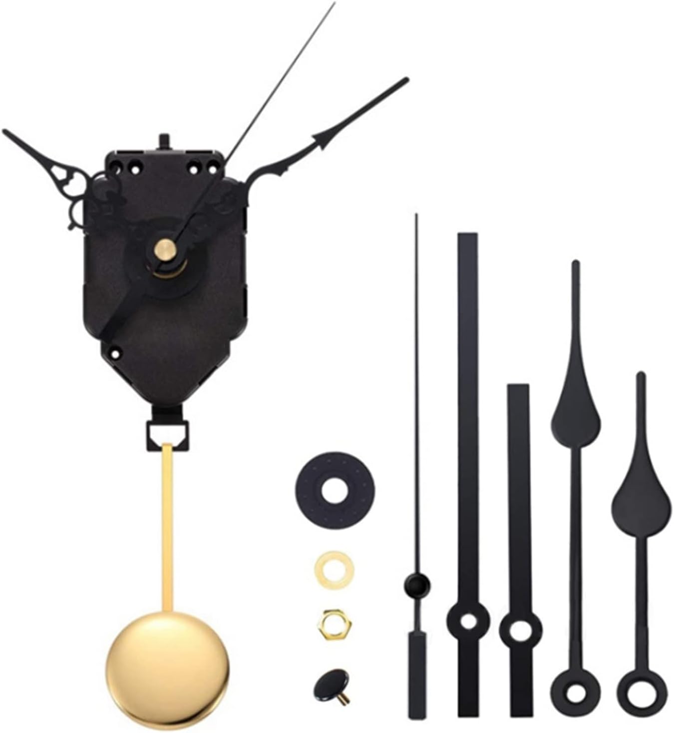 JzcsdkSIL Quartz Pendulum Clock Movement Kit Black