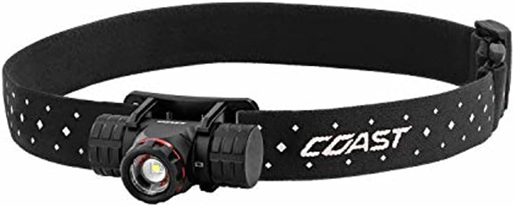 Coast XPH25R 410 Lumen Rechargeable Dual Power Headlamp with Pure Beam Twist Focus and Magnetic Base