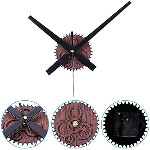 Retro Noiseless Wall Clock Silent Movement Kit Mahogany