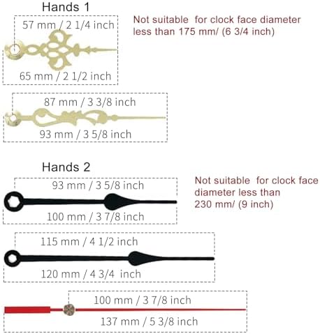 Precision Clock Mechanism Kit with 3 Replacement Hands for DIY Repair