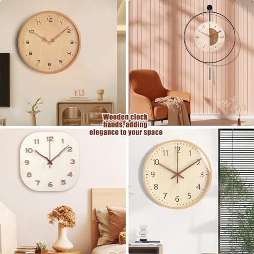 EMOON 3-Piece Clock Mechanism Kit with Walnut Wood Hands