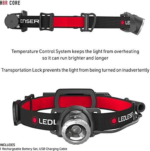 Ledlenser H8R Lightweight HeadlampPowerful 600 Lumens Rechargeable for Outdoor Use