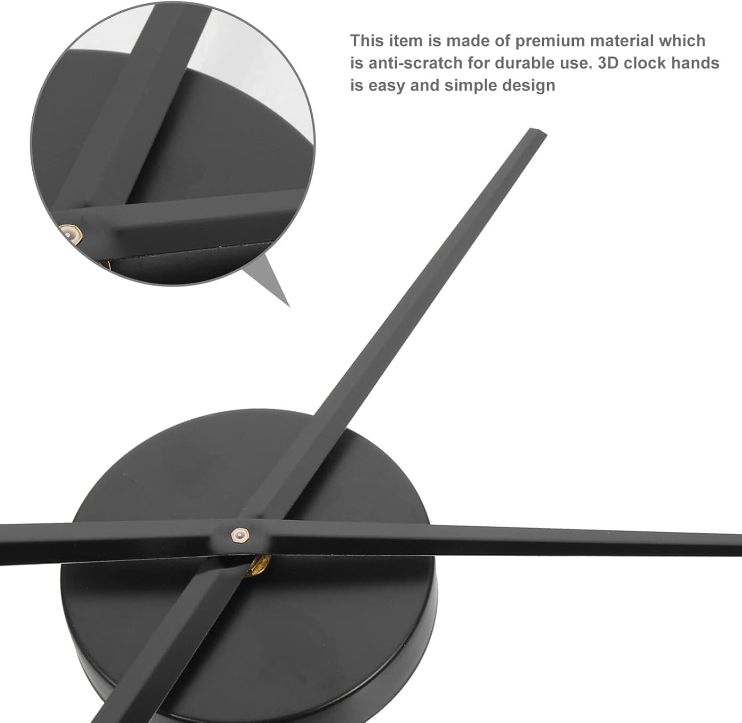Premium silent 3D wall clock movement for DIY quartz clocks Black